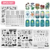 KADS 5Pcs Nail Stamp Nail Art Stamping Plates Flower Nature Nail Stamping Template Image Manicure Accessories Nail Stencil Tool 5