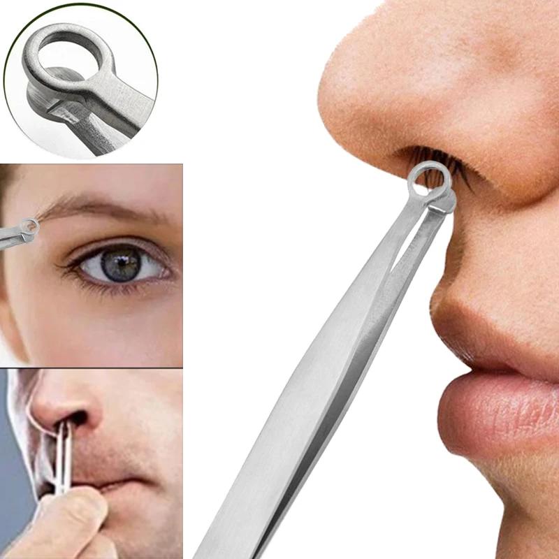 

Nose Hair Trimming Tweezers Round Tip Eyebrow Tweezer Nose Hair Removal Clip Stainless Steel Universal Nose Hair Clips Makeup