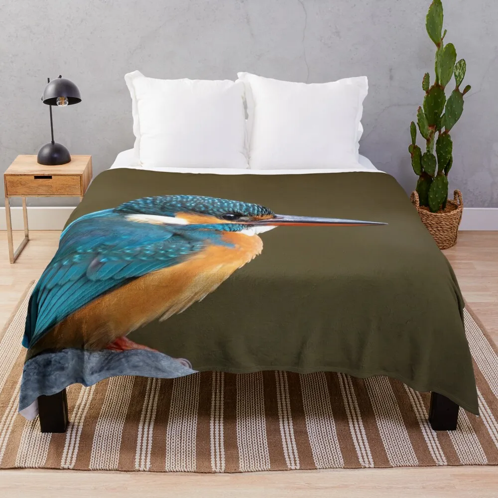 

Common Kingfisher in Japan Throw Blanket Warm Soft Beds blankets ands decorative Blankets