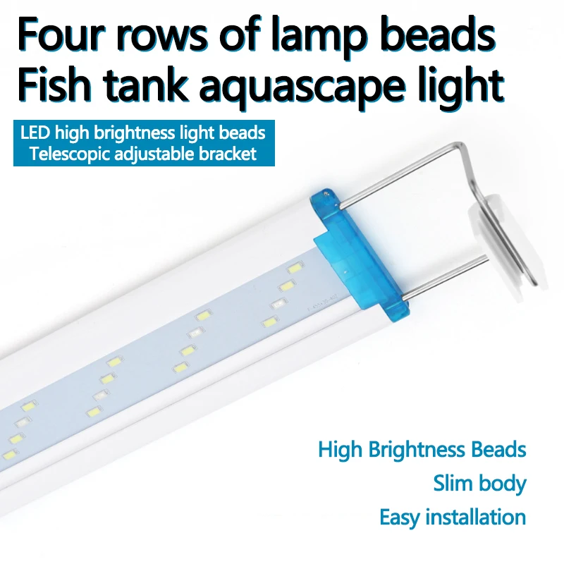 Extensible Waterproof Clip on Lamp For Fish Tank Super Slim Fish Tank Aquatic Plant Grow Aquarium LED Light 18-58cm aquarium light
