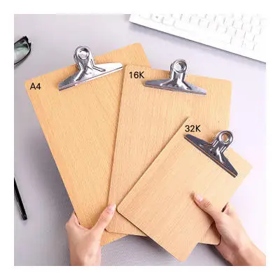 CHEN LIN Thicken A4 A5 Wooden Clipboard Writing Pad File Folder Board Clamp File Storage Folder Fillet Design Office writing clipboard