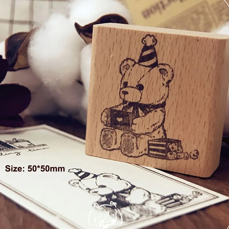 Wooden Stamps Scrapbooking Rubber Stamps Stamp Bear Wooden Rubber