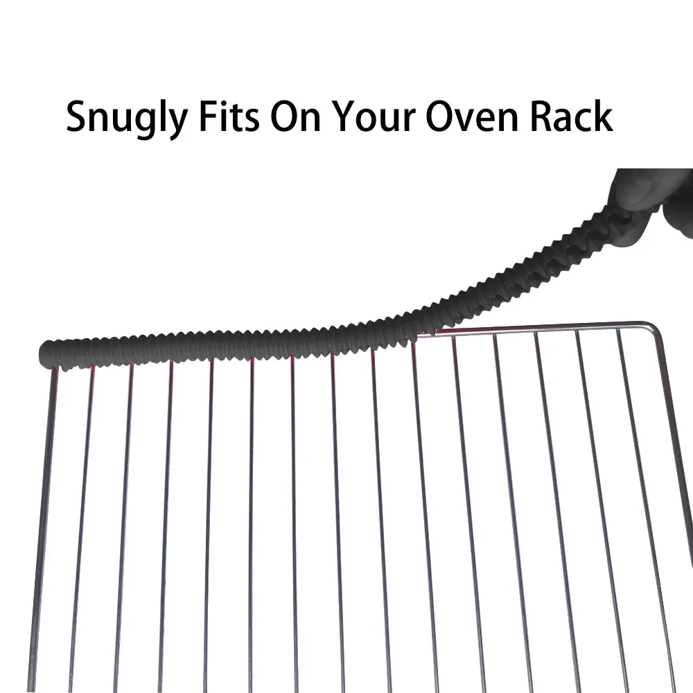 Oven Rack Shields-6 Pack Heat Resistant Silicone Oven Rack Cover 14 inches Long Edge Protector, Protect Against Burn
