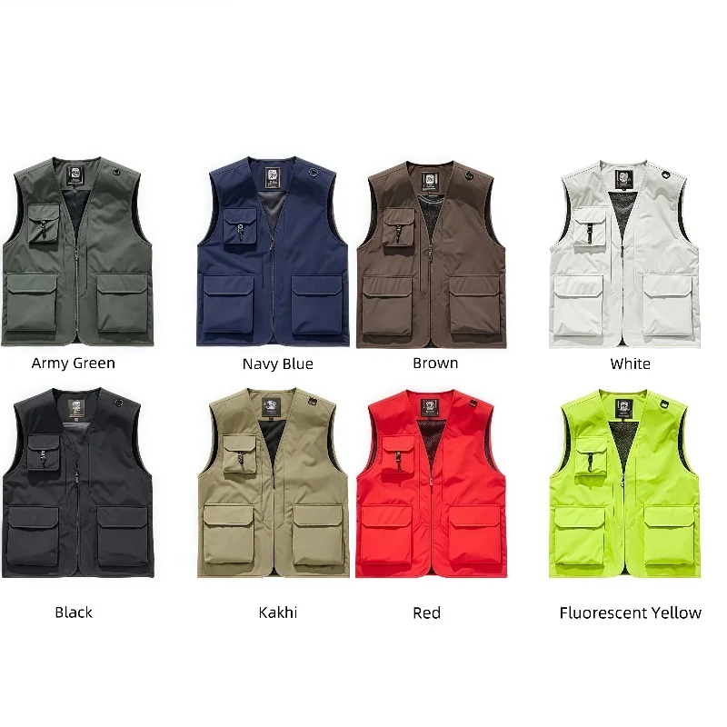Veste sans manches pêche photographe multi-poches respirante automne 2025 pour hommes