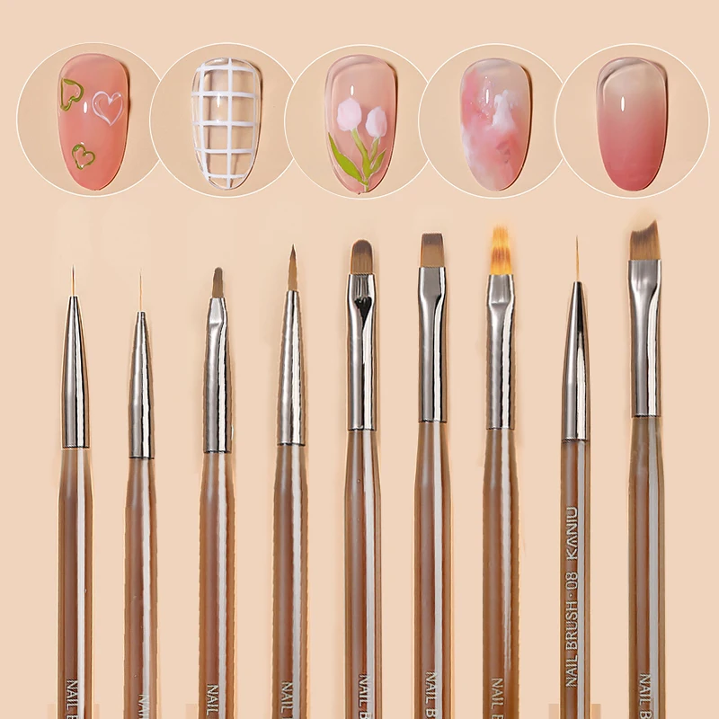 Nail Art Pens Nail Art Brushes Nail Brushes Nail Art Tools Gel Nail Tools 1Pc Nail Art Liner Brush Stripe Pattern Painting Brush Acrylic UV Gel Extension Drawing Carving Pen DIY Manicure Tool Nail