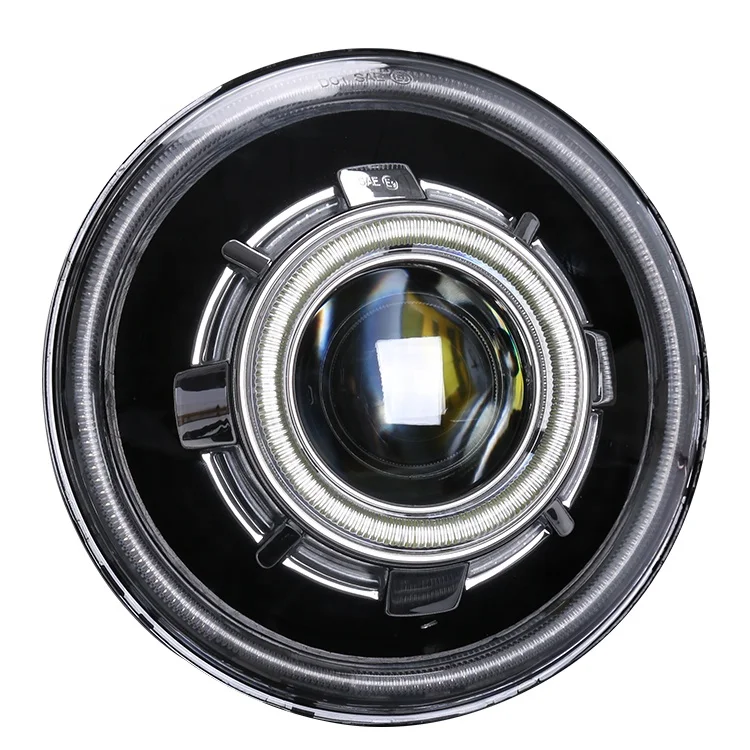 

Car accessories 7inch led round headlight with halo angel eye for jeep