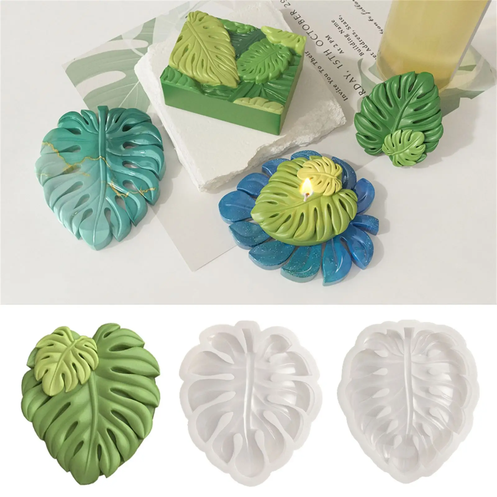 Handmade Soap Silicone Mold DIY Turtle Back Bamboo Leaf Pattern Tray Mold Sunflower Candle Aroma Making DIY Decoration