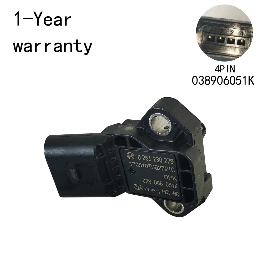 Lntake Pressure Sensor 038906051K For Audi A7 2016-2018 A6 S6 2015-2018 Tt 2011-2014 Rs7 2014-2018 Rs6 2013-2018 A8 S8 2010-2013