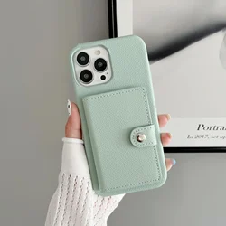 Multifunctional Anti - Drop Card Case with Left and Right Opening Design - iPhone 13 Pro Max (Light green)