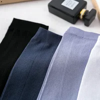 10 paires de chaussettes en soie glacée pour hommes, chaussettes Ultra-fines d'été et de printemps, chaussettes d'affaires solides, respirantes et douces, chaussettes en Fiber de bambou à la cheville 2