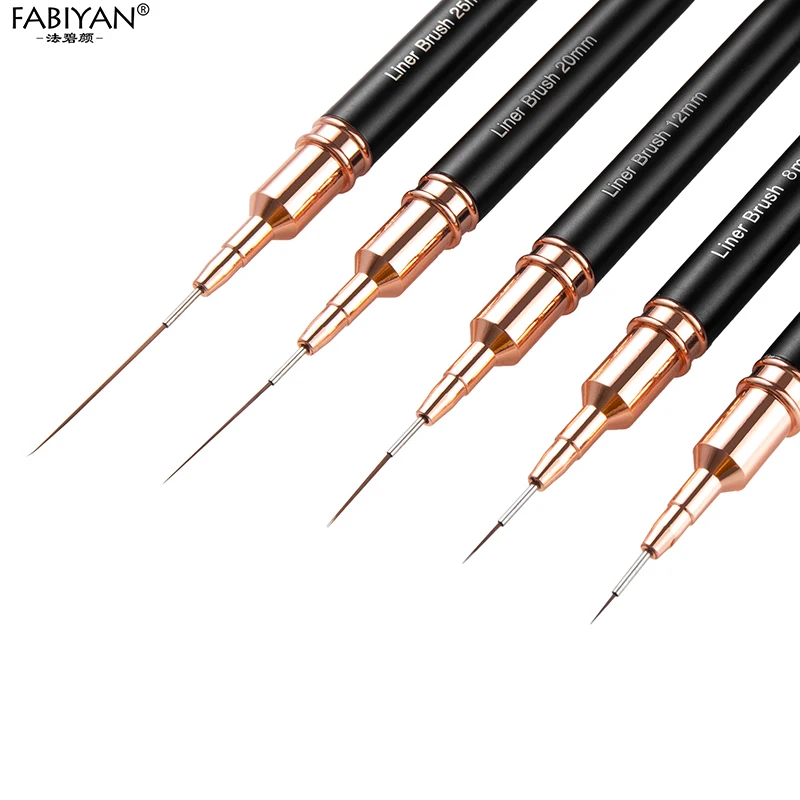 Nail Art Liner Brushes French Stripe Drawing Painting Pen Copper Tube Gel UV Nail Brush Professional Nail Stylist Supplies