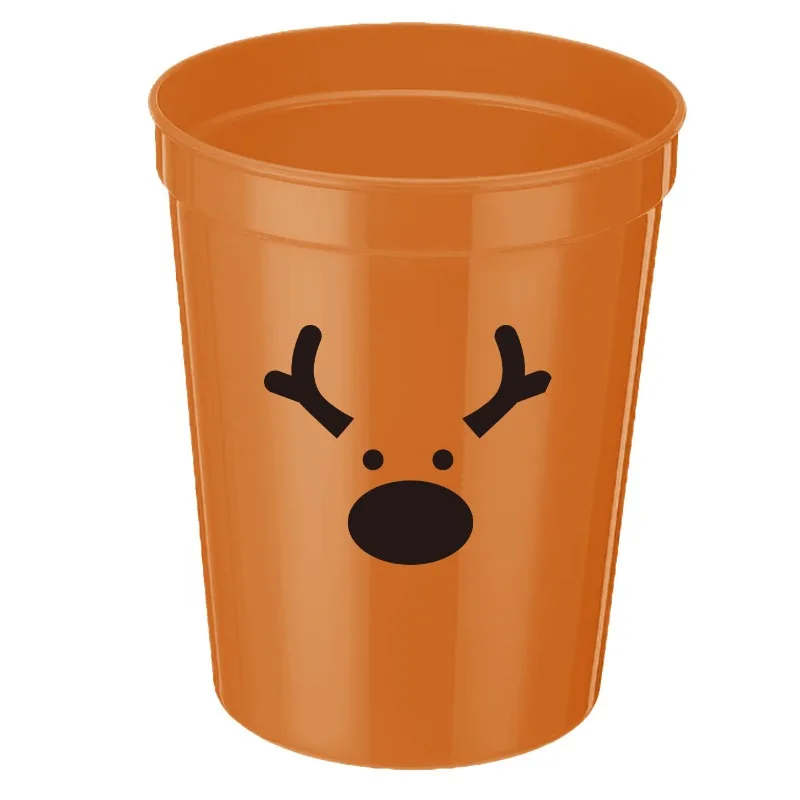 16oz Santa Reindeer Elf Snowman Party Beverage Cups Christmas Plastic Drinking Cups Juice Milk Cups for Christmas Party Supplies