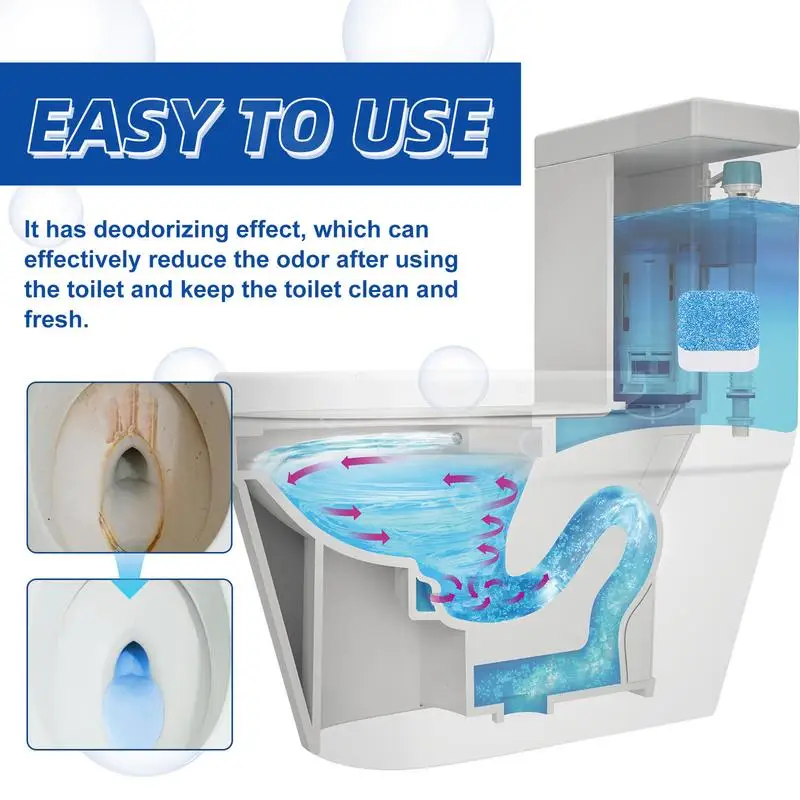 Toilet Tank Cleaner Tablets 12 Pcs Toilet Bowl Cleaners Efficient Tablets Safe Bowl Cleaner Refills For