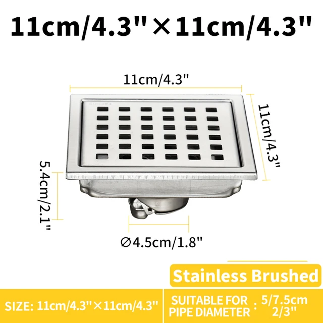 Anti-odor Stainless Steel Floor Drains Square Waste Filter Drainage ...