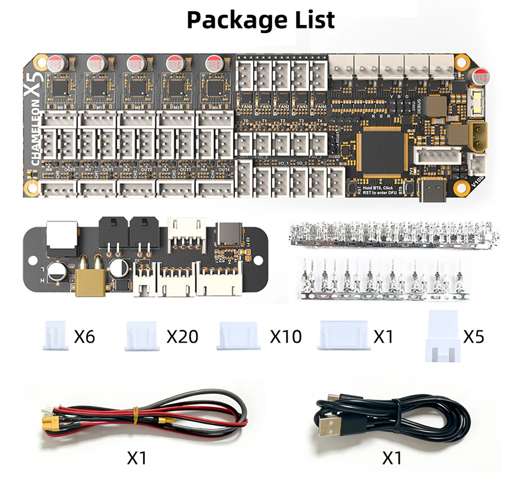 FYSETC Chameleon X5 Motherboard ERCF QuattroBox MMU Systemboard mit Heißlufttrocknungsfunktion und USB/CANBUS-Kommunikation – Detail 15
