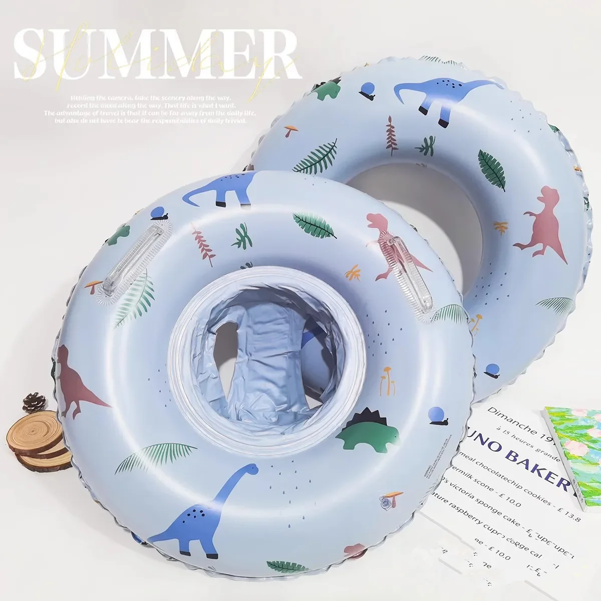 Thickened Dinosaur Shaped Swimming Ring for Infants And Toddlers Sponge Underwear Pocket Danish Style Seat Circle Water Toy
