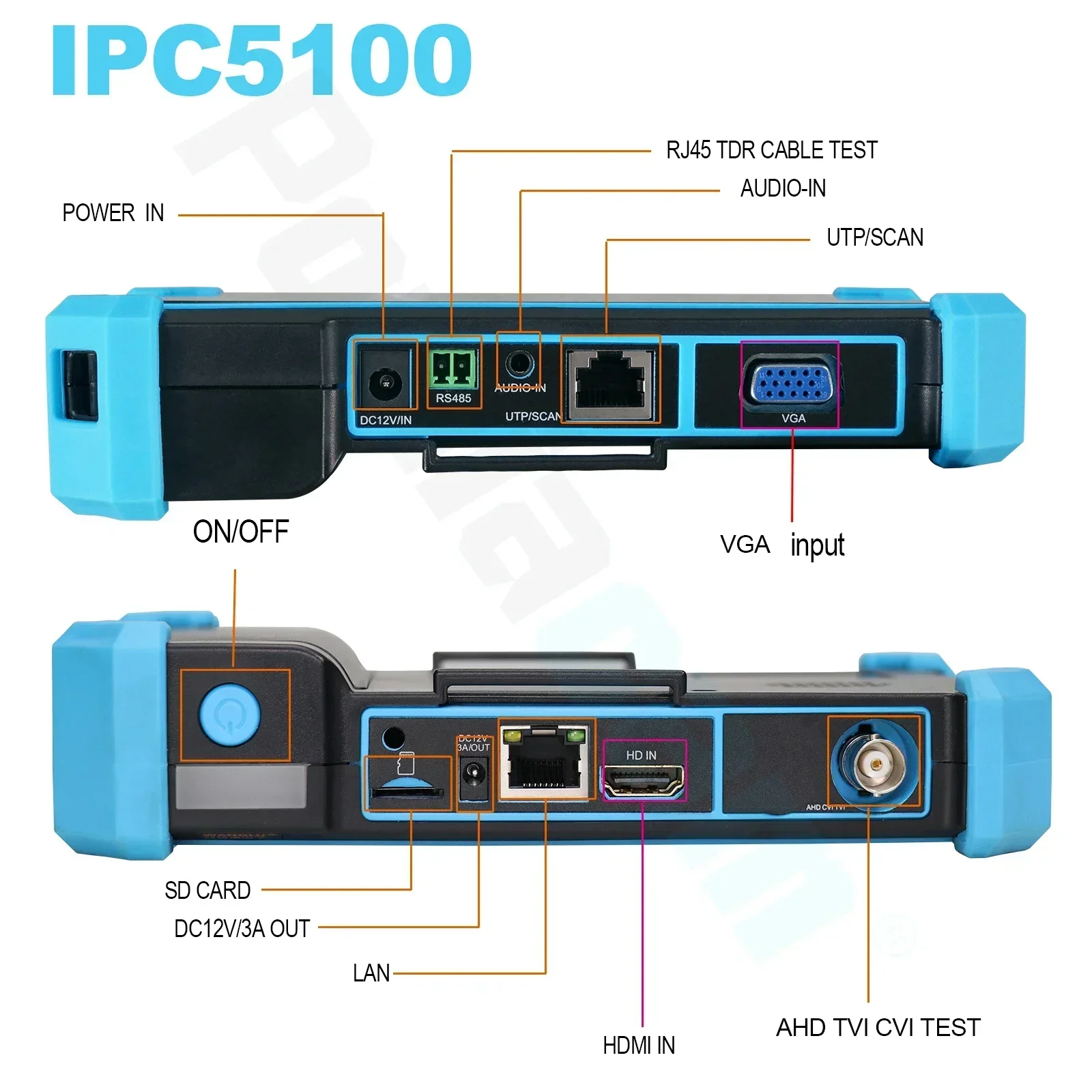 CCTV Tester IPC-5200C Plus 5.4inch IPS Touch Screen 8MP IP