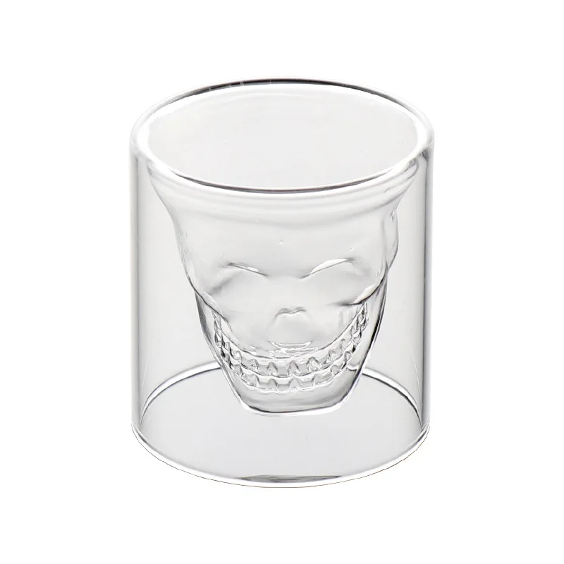 Skull Glass Cups 25/75/150/250ml Crystal Clear Creative Designer Party Bar Vodka Beer Drinking Glasses Unique Novelty Gift
