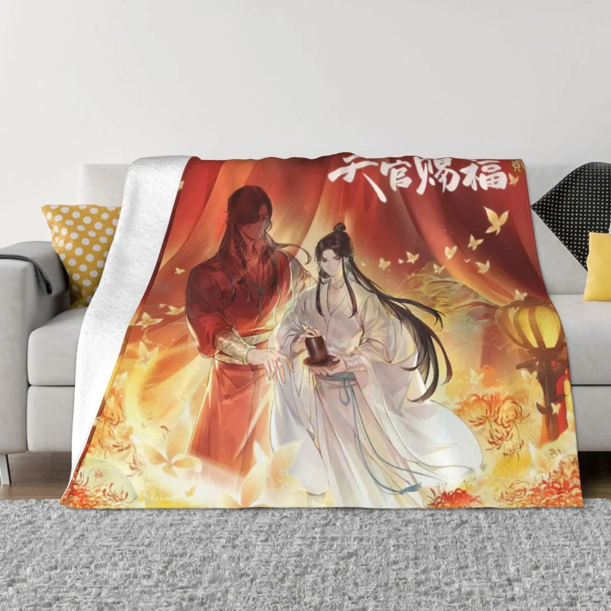 

Tian Guan Ci Fu Anime Blanket Plaid Hypoallergenic Camping Blankets Bedroom Bed Decor