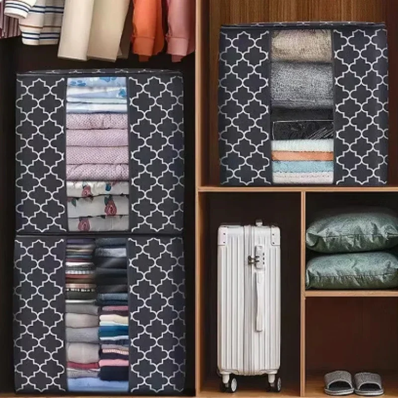Visual Large-capacity Clothing Storage Bag Storage Box With Handles And Zipper Dustproof And Waterproof Wardrobe Storage Bag 5
