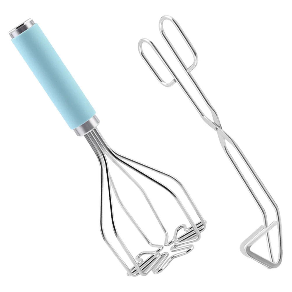 

1 Set Stainless Steel Potato Masher Household Potatoes Press Purple Potato Masher Tool Food Tong