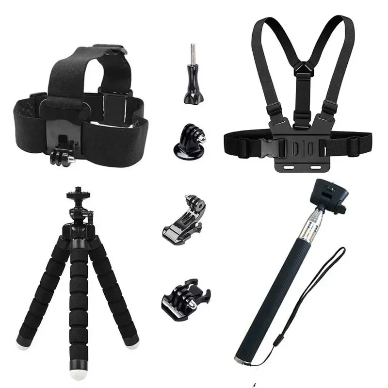 Kit for Gopro Hero Selfie Stick Monopod Mounts for SJCAM SJ4000 Tripod Yi 4K EKEN H9R Action camera Accessories