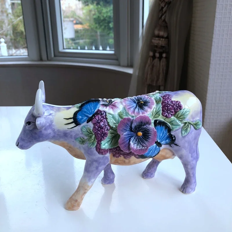 

Ceramic Cow Bull Figurines, Home Decor Crafts, Room Decoration, Butterfly, Cattle Office, Porcelain Animal Figurines