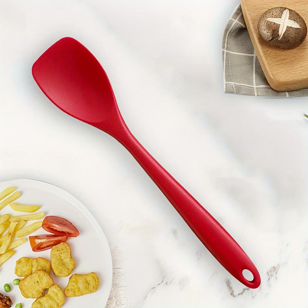 Description Picture 2 of item1pc Silicone Spatula Spoon, Baking Tools, Stirring Spatula, Salad Spoon, Heat-Resistant, Non-Stick Cookware for Your Kitchen!