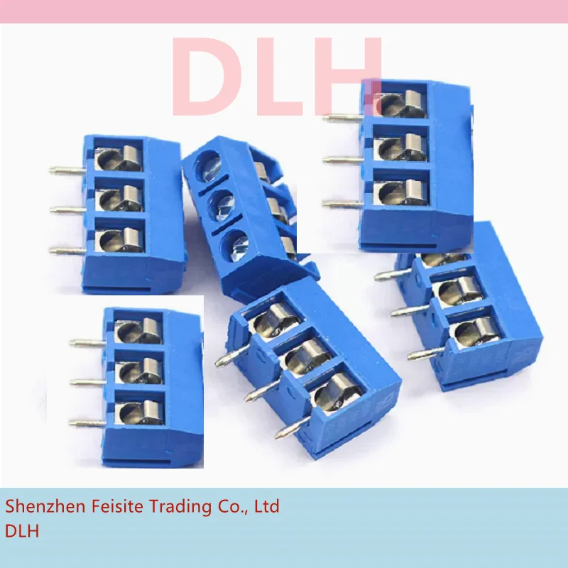 Blue KF301 3P 5.0mm 3 Pin Screw Terminal Block Connector Straight Pin ...