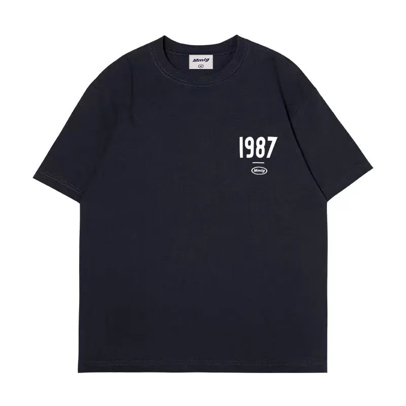 여름 신상 핫 피규어 심플리티 넘버스 1987 프린트 코튼 남성 및 여성 티셔츠 패션 캐주얼 쇼핑 셔츠 반팔