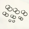 Black Hoop Earrings For Men Stainless Steel 8mm 20mm Small Punk Fashion Various Jewellery Accessories Classic Piercing Jewelry 2