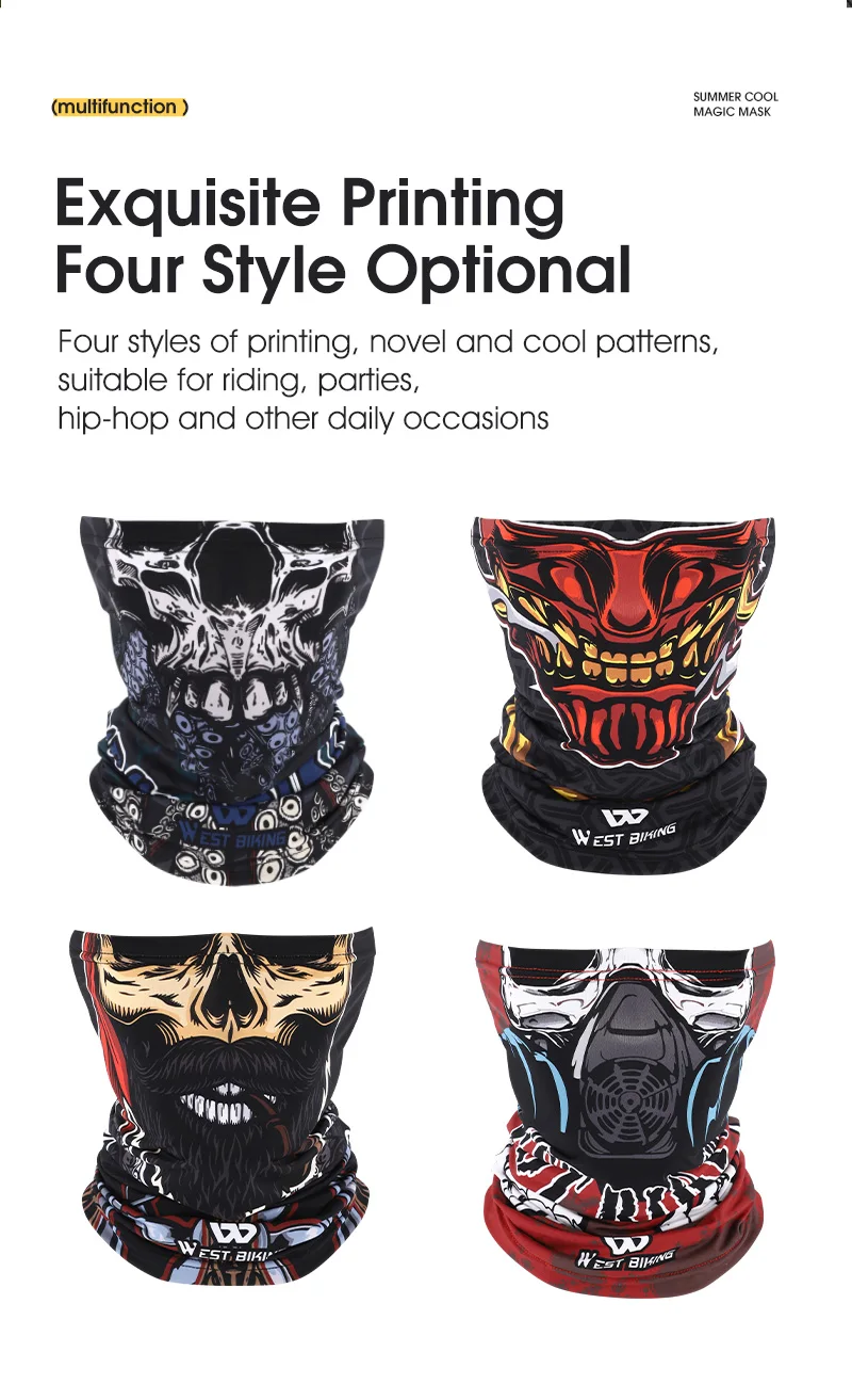 WEST RADFAHREN Punk Sonnencreme Maske Für Männer Frauen Sommer Gesicht Hals UV Schutz Hip Hop Outdoor Sport Radfahren Bandana Schals – Detail 6