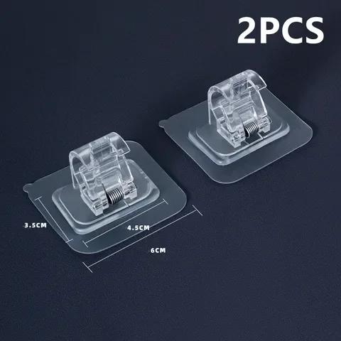 

2 Pieces of Self-Adhesive Rod Brackets for Hanging Curtains Organize Bathroom Towel Bar Hooks Support Rail Clamps Fixed Pole Ho
