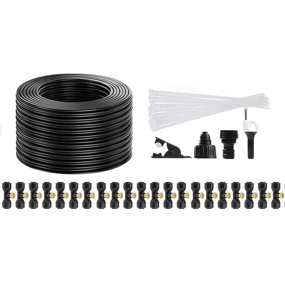 

Outdoor Patio Water Mister 50ft Misting Cooling System Fine Mist Spray for Children Fun and Relaxation in Summer