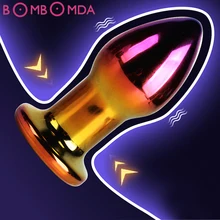  Vibrating Glass Anal Plug Vibrator 10 Frequency Vibration Anus Sex Toys for Woman Lesbian G Spot Gay Prostate Stimulation Toys 