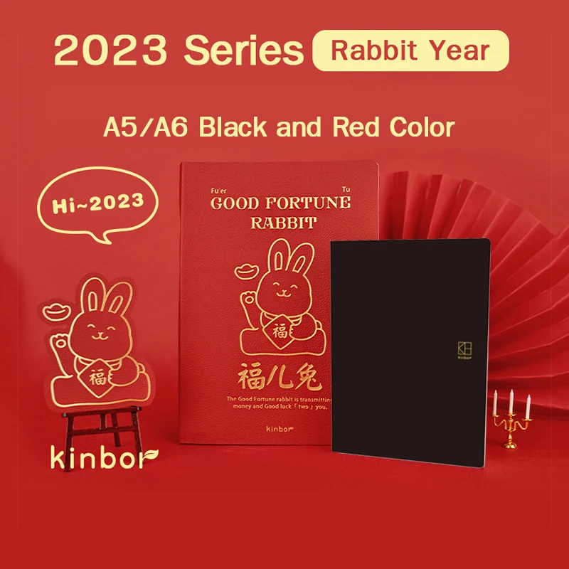 Kinbor 2023 A6 A5 Time Plan Planner Daily Learning Notebook 224 Sheets Daily PU Leather Cover блокнот Office School Stationery