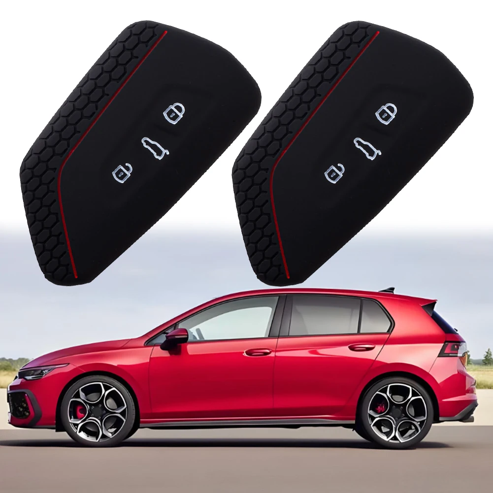 2 Pack Silicone Key Fob Case for Golf 8 and Skoda Enyaq IV Non Slip Design for Enhanced Grip and Functionality Key Case Key Case Cover Car Key Shell