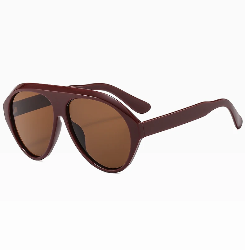 Vintage Übergroße Flache Top Oval Sonnenbrille Frauen Marke Designer Beliebte Sonnenbrille Punk Outdoor Fahren Brillen UV400 – Detail 27