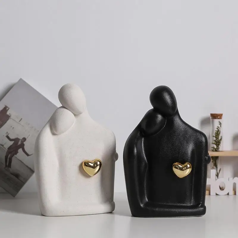 

Парные статуи украшения для дома Новорожденные украшения для влюбленных маленькая Керамическая скульптура для гостиной абстрактная фотообнимающая DIY