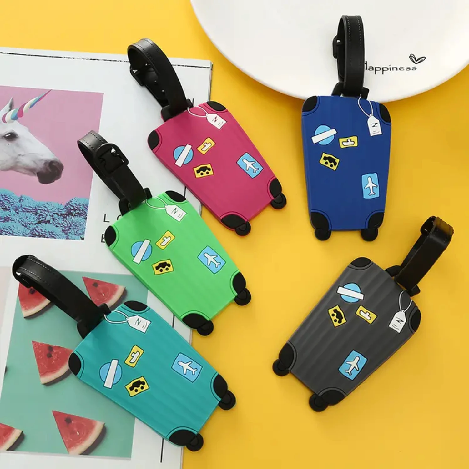 Pvc Luggage Name Tag Silicone Material Trolley Case Boarding Suitcase Label Tag Color Classification