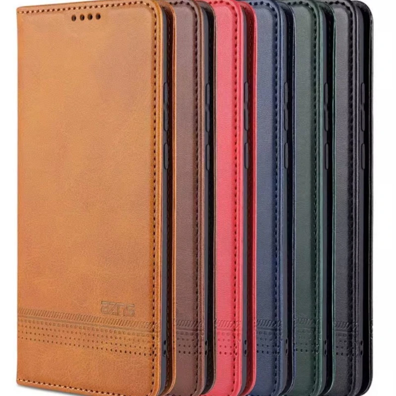 Vintage Minimalist Leather Flip Case - Skin-friendly Anti-drop Back Cover