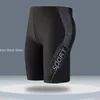 Men Swimsuit O-Neck Short Sleeve Mid-rise Swimming Suit Printing Slim Fit T-shirt Swimming Trucks Set Beachwear 2