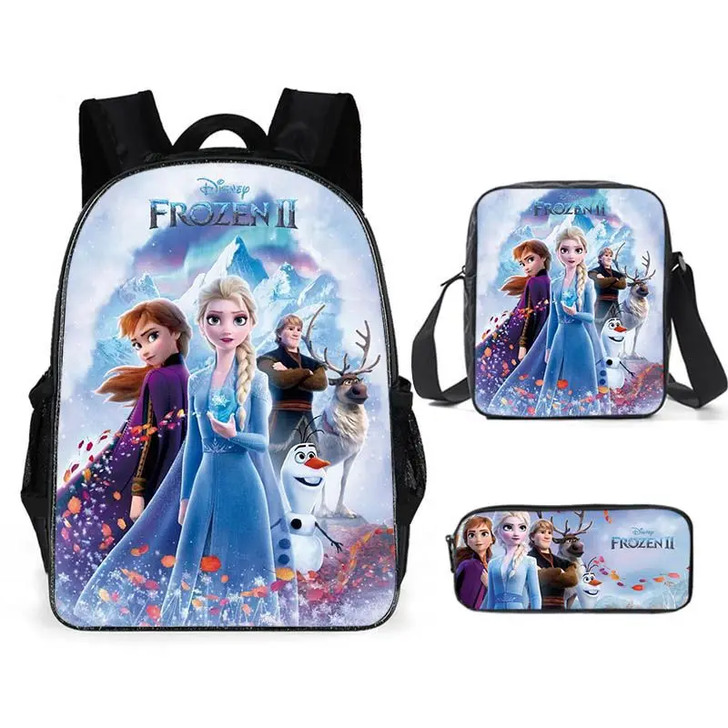 

3pcs/set Disney Frozen Cartoon Elsa Anna Schoolbag Girls Princess Back To School Kindergarten Backpacks Little Lovely Pupil Bag