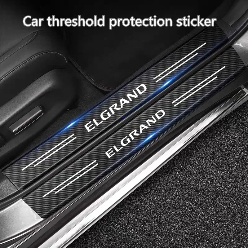 탄소 섬유 자동차 문턱 보호 필름, 방수 자동차 스티커, 닛산 Elgrand E50 E51 E52 1996-2016 2017 2018 2019 2020