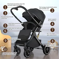 Vremota luxueux léger haute paysage bébé poussette jambes-siège pour nouveau-né une main reline poussette landau taille compacte 6