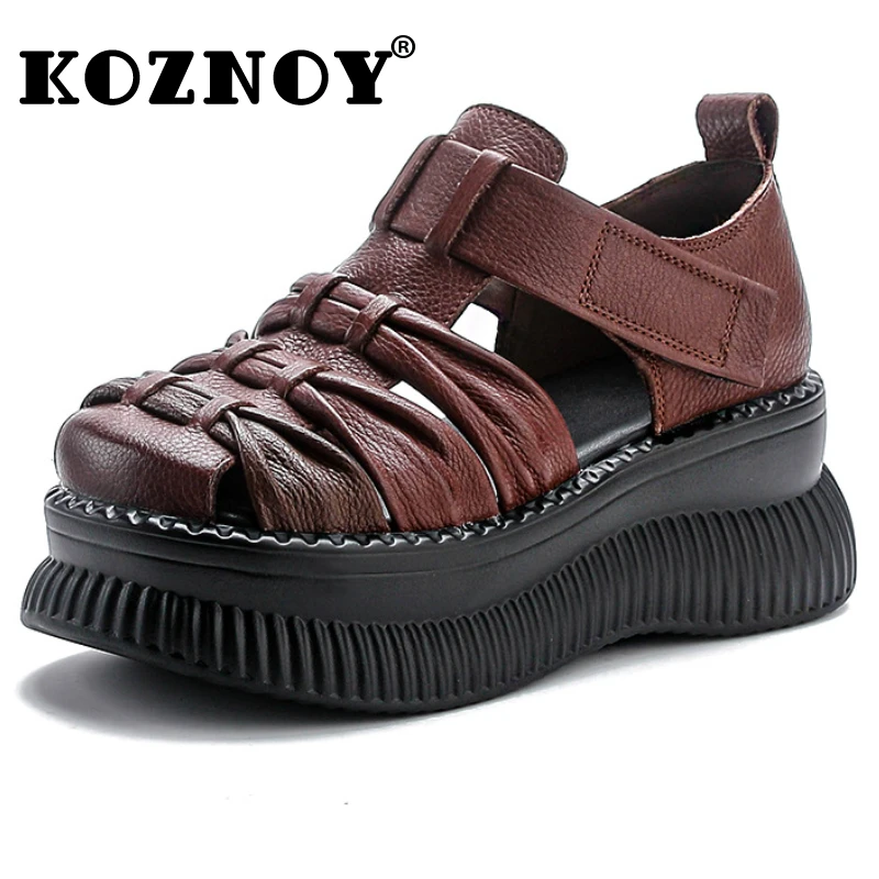 

Женские мокасины из натуральной кожи, на платформе, 7 см