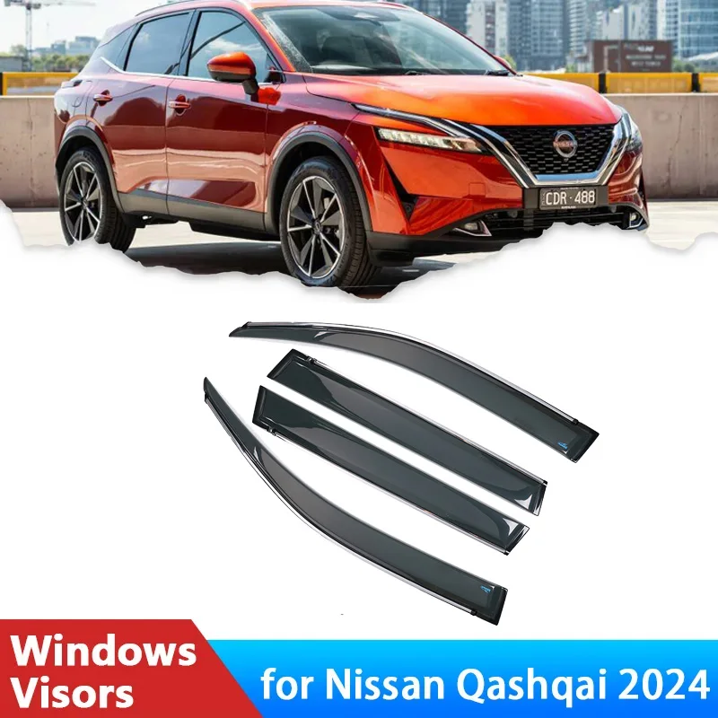 4xDeflectorsforNissanQashqaiJ121220242023AccessoriesCarSide