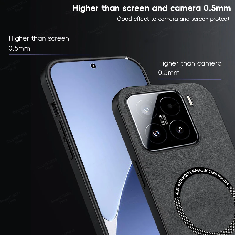 Leather Magnetic Phone Case Compatible with Xiaomi Devices