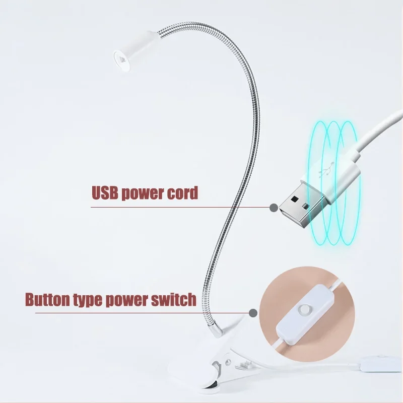 UV LED Nail Light for Drying Gel Nail Polish Clip-On Flexible Desk Nail Lamp with USB Portable Nail Dryer Manicure Salon Tool 5