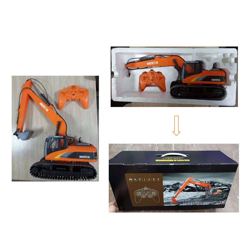 HUINA 1/14 RC Excavator Truck Model Toys 2.4GHz  1551 Remote Control 400MAH Battery Toys Gifts Boys Outdoor Games TH19618 2